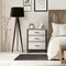 Sorbus Nightstand with 3 Drawers - Furniture Storage for Bedroom, Closet, Office Organization - Steel Frame, Wood Top, Pastel Fabric Bin